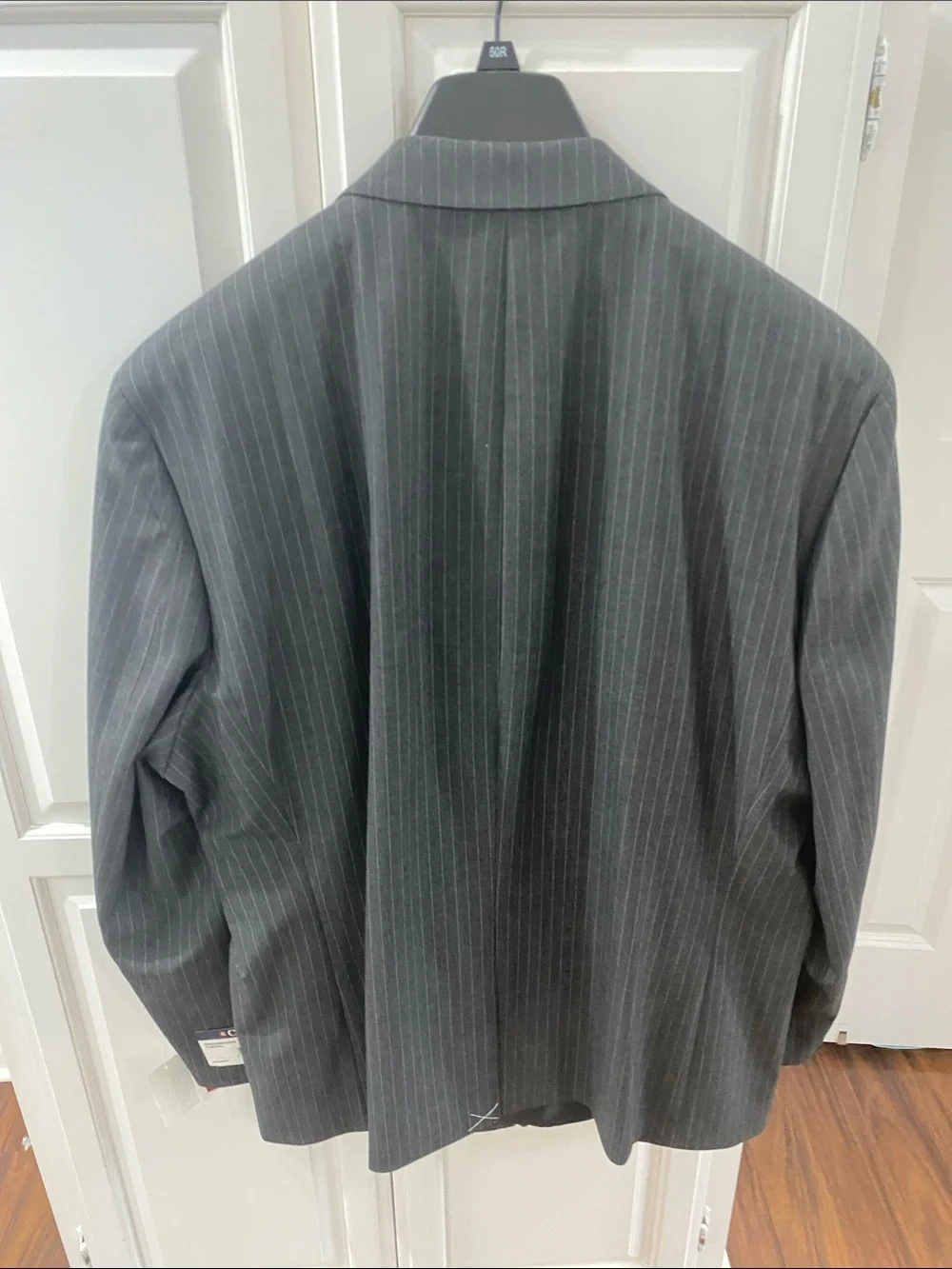 🆕 Chaps Performance Series Charcoal Grey Pinstripe Suit Jacket Stretch 50R